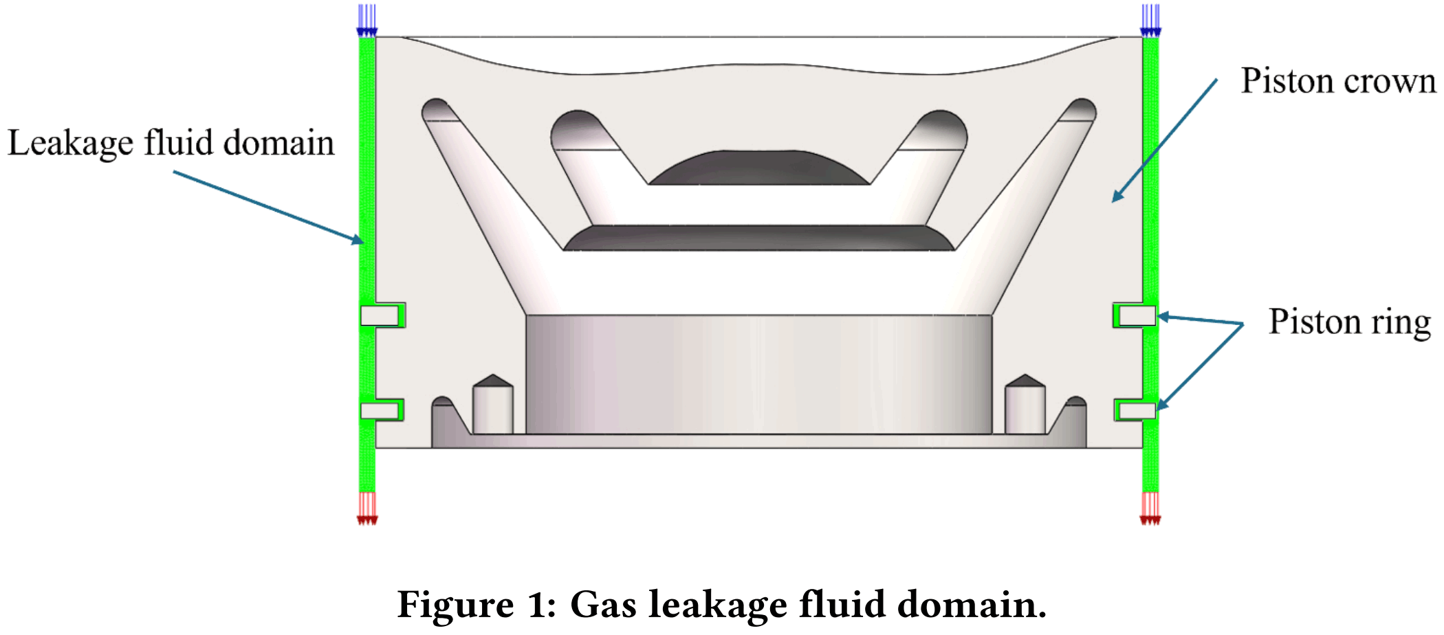Gas leakage fluid domain